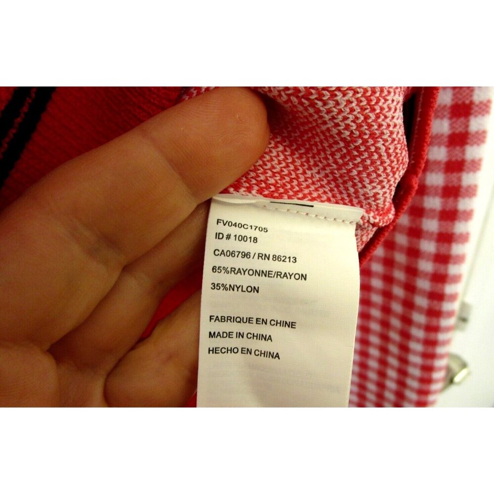 Tristan Cardigan Checkered -Women Size Medium -Pink/White/Black Gingham Buttons - Picture 7 of 14